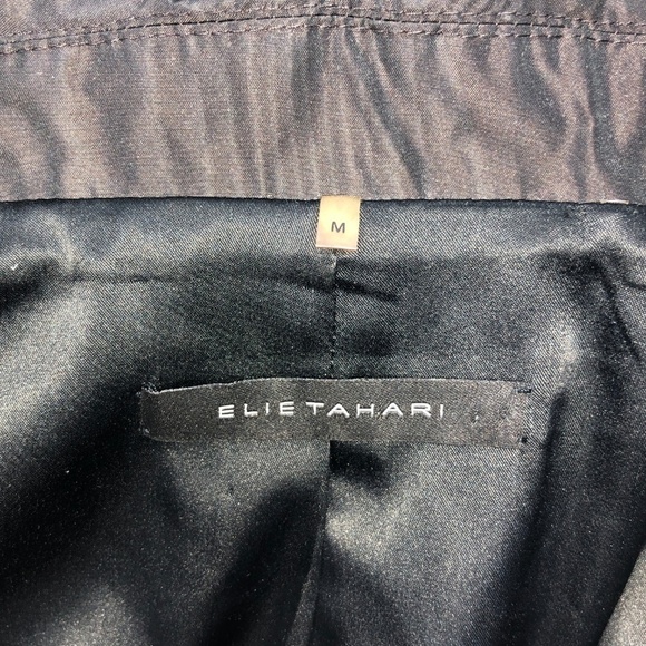 Elie Tahari Black w/ Brown Metallic Pattern Jacket - Picture 5 of 7